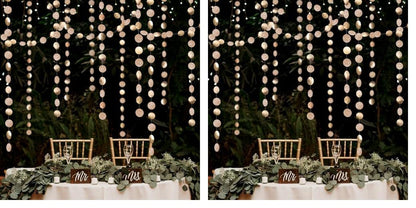 Decor365 Champagne Gold Birthday Decorations Glitter Dot Garland Circle Streamers Banner Backdrop Baby Showers Bridal Showers Christmas New Year Eve Anniversaries Graduations Holiday Parties Decor
