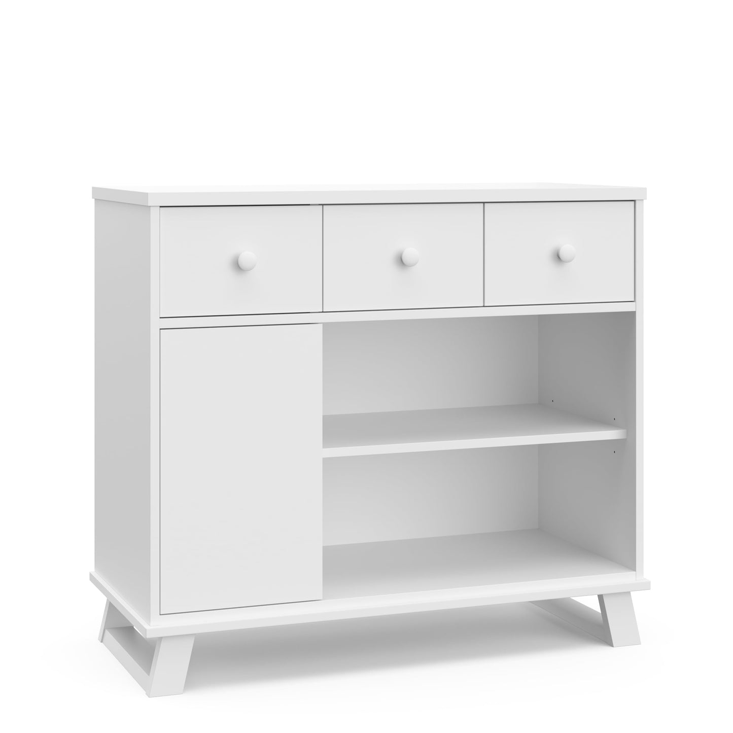 Storkcraft Modern Nursery Changing Table Dresser (White with White) – GREENGUARD Gold Certified, Dresser for Nursery, Changing Table With Drawers