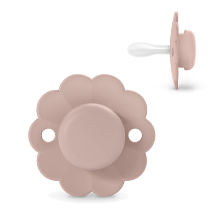 Suavinex Wonder Baby Pacifier, SX Pro Silicone Nipple, Reversible, Non Irritating Shield Design, 2 Pk Pacifiers 0-6 Months, Made in Europe, Mauve/Chalk