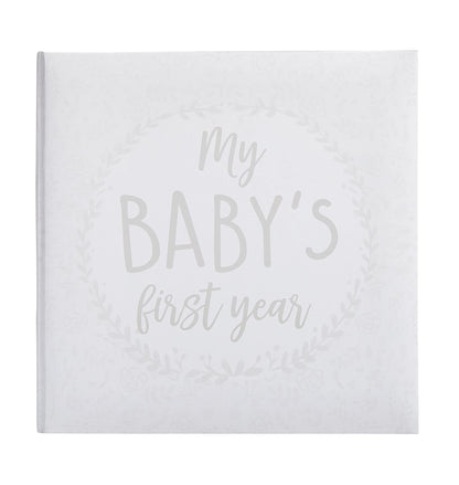 Kate & Milo Baby’s First Year Baby Memory Journal, Gender-Neutral Keepsake, Baby Milestone Memory Book and Photo Album, Perfect for Baby Showers, For New and Expecting Parents, Sky and Elephant