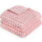 HOMRITAR Baby Blanket for Boys Girls Fleece Super Soft Plush Fuzzy Cozy Toddler Blanket with Square 3D Jacquard Grid Design Luxury Lightweight Bed Blanket for Newborn Infant Cream, 30 x 40 Inch