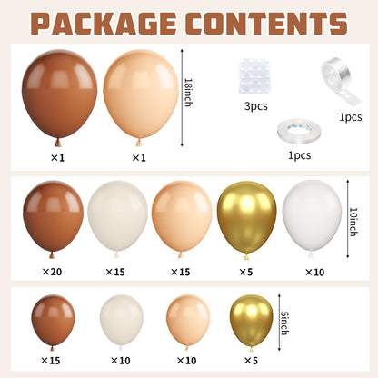 Ivory White Balloon Arch Kit,Boho Balloon Garland with Pastel Orange Cream Beige Champagne Gold White Sand Balloons for Neutral Baby Shower Wedding Boho Bridal Party Decorations