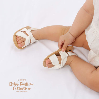 Infant Baby Boys Girls Sandals Summer Baby Wedding Dress Flat Shoes Newborn Crib Shoes First Walkers Prewalkers Shoes