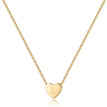 M MOOHAM Heart Initial Necklace Gifts for Girls Women, S925 Sterling Silver Tiny Letter Necklace Birthday Gift for Kids Teen Girl Jewelry