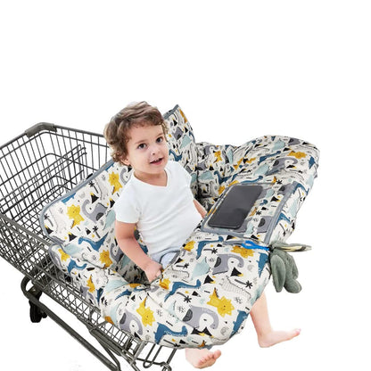 Shopping Cart Cover for Baby/Toddler 2-in-1 High Chair Cover, Easy Attach & Remove, with Cellphone Holder, Pink Strip Star