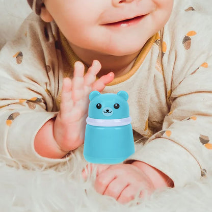 Cartoon Bears Baby Powders Puff Box, Pink Large-Capacity Powder Container with Sponge Puff, Safe and Gentle Design for Baby'S Skin, Portable for Home and Travel Use