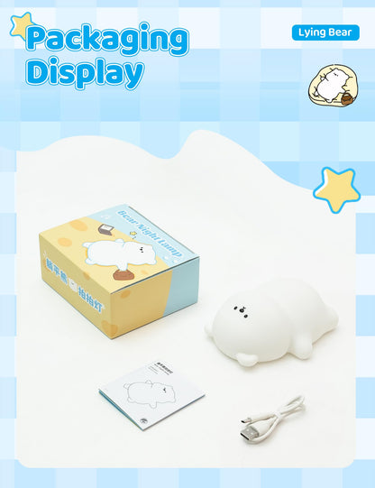 Nursery Night Light, RGB Bunny with 7 Colors & 3 Dim Levels, Rechargeable Silicone, Room Decor & Kids Gift
