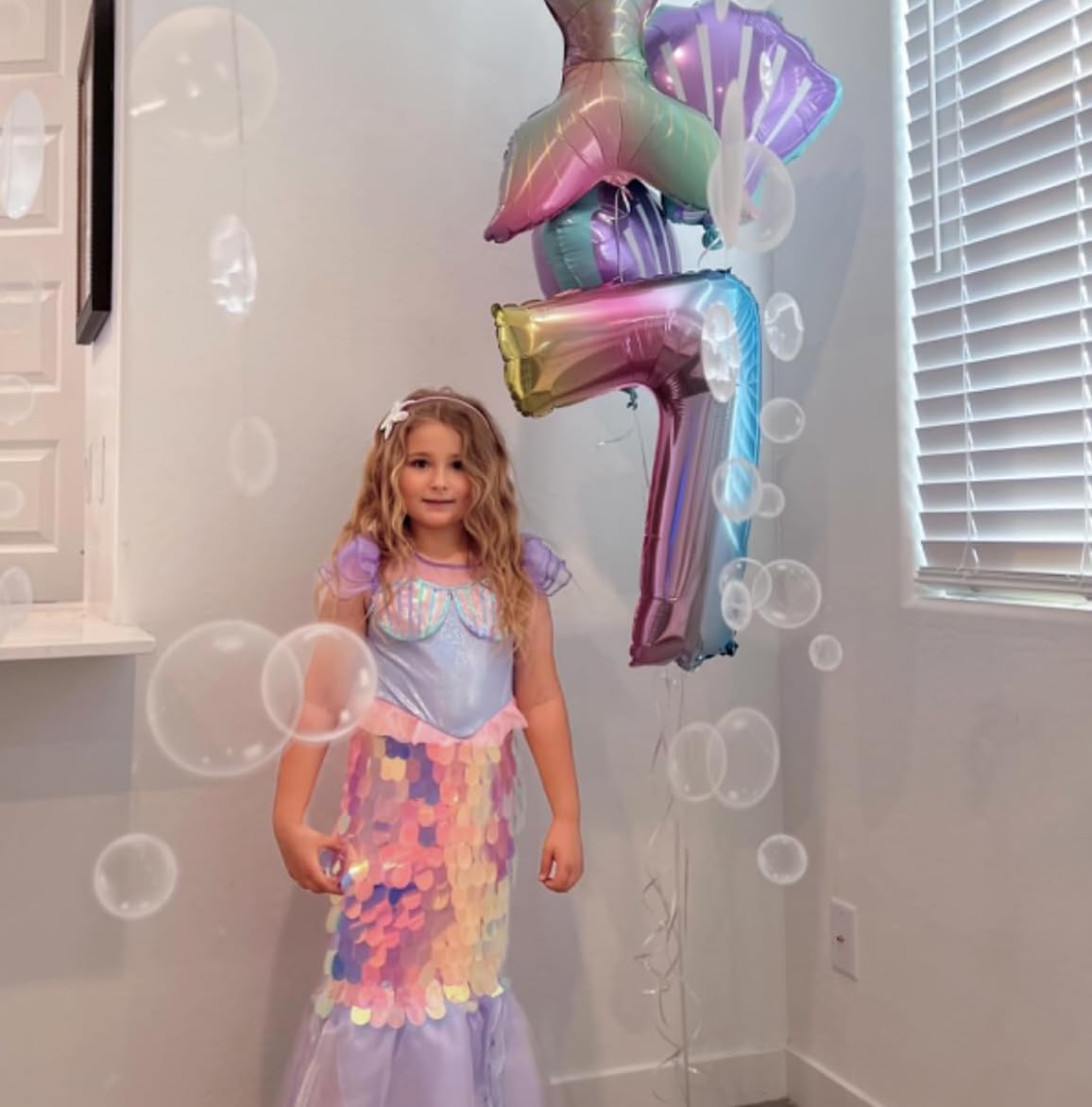 Decor365 Under The Sea Party Decorations White Bubble Garlands Little Mermaid Birthday Decoration Bday Hanging Streamer Beach Banner Underwater Backdrop Kids Ocean Party Supplies