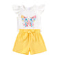 YOUNGER TREE Toddler Baby Girls Clothes Sunflower T-shirt + Bowknot Shorts with Cute Summer Girl Clothes Set