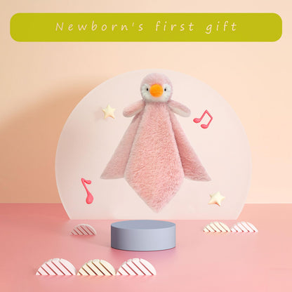 Baby Gray Penguin Soft Stuffed Animal Security Blanket, Plush Penguin Character Lovey Blanket, Baby Shower/Nursery Gift, Newborn Infant Toddler Snuggle Blankie for Girls Boys, 14 Inches