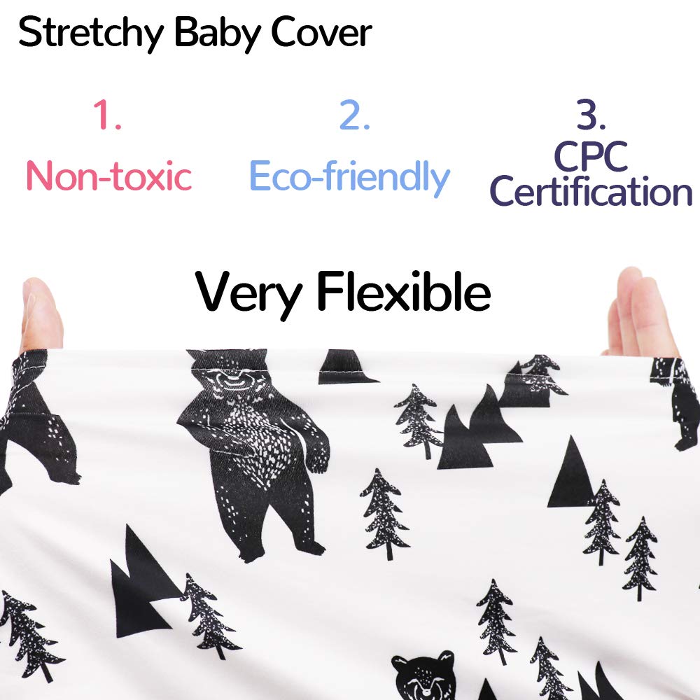 Nursing Cover Breastfeeding, Multi-use Baby CarSeat Cover Girls, Infant Stroller Car Seat Cover, Stretchy Carseat Canopy, Soft Breathable, Peony