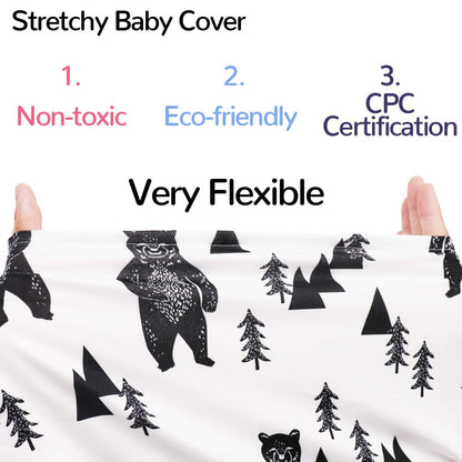 Nursing Cover Breastfeeding, Multi-use Baby CarSeat Cover Girls, Infant Stroller Car Seat Cover, Stretchy Carseat Canopy, Soft Breathable, Peony