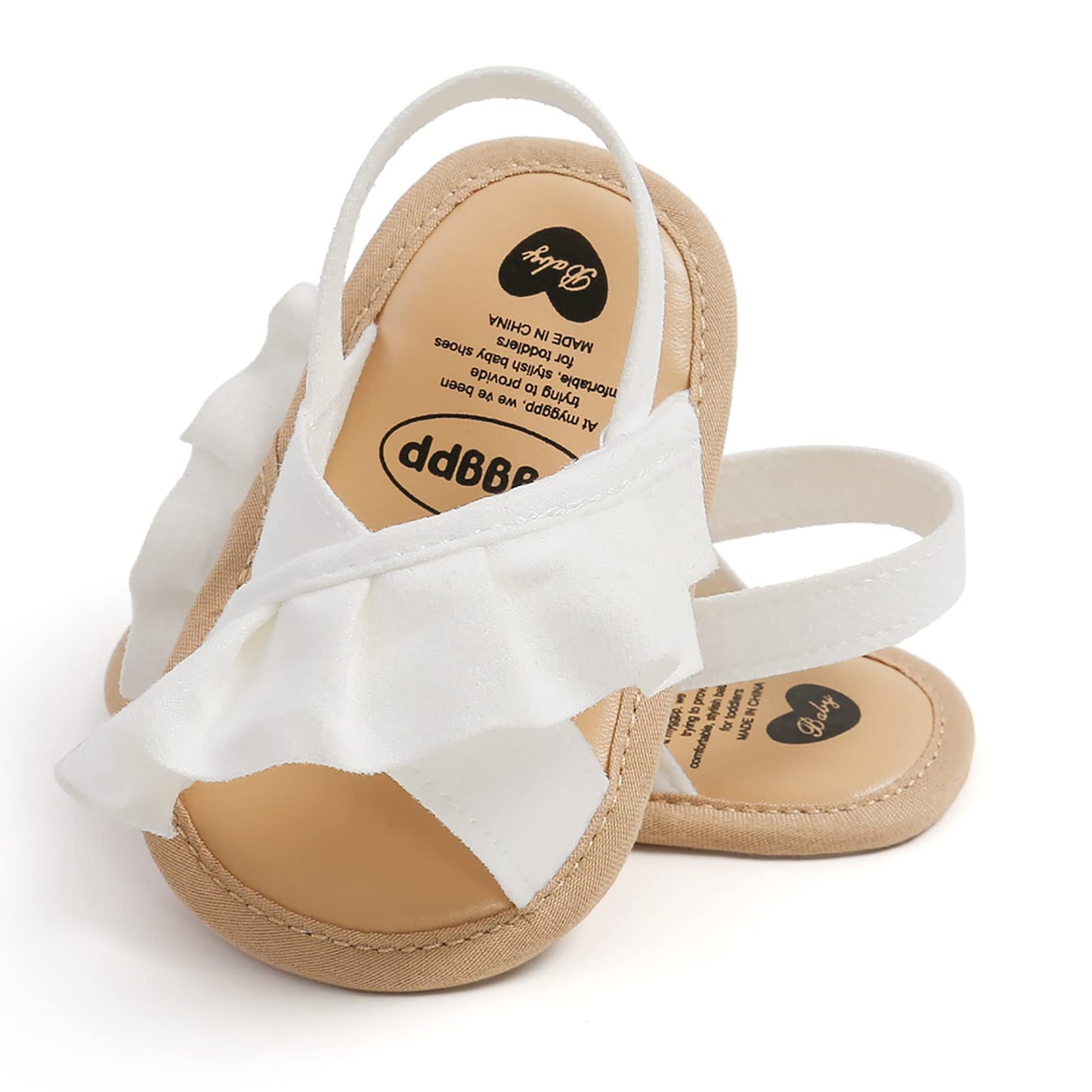 SOFMUO Baby Girls Sandals Premium Soft Sole Infant Indoor Flat Newborn Slippers Lightweight Comfort Toddler Summer Princess Dress Shoes