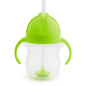 Munchkin Any Angle Sippy Cups for Toddlers, Spill Proof Weighted Straw Cup with Transition Handles for Babies 6 Months and Up, 2 Pack, Blue/Green