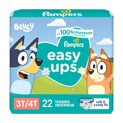 Pampers Training Pants - Easy Ups Boys & Girls Bluey - Size 4T-5T, 104 Count, Children's Potty Underwear (Packaging May Vary)