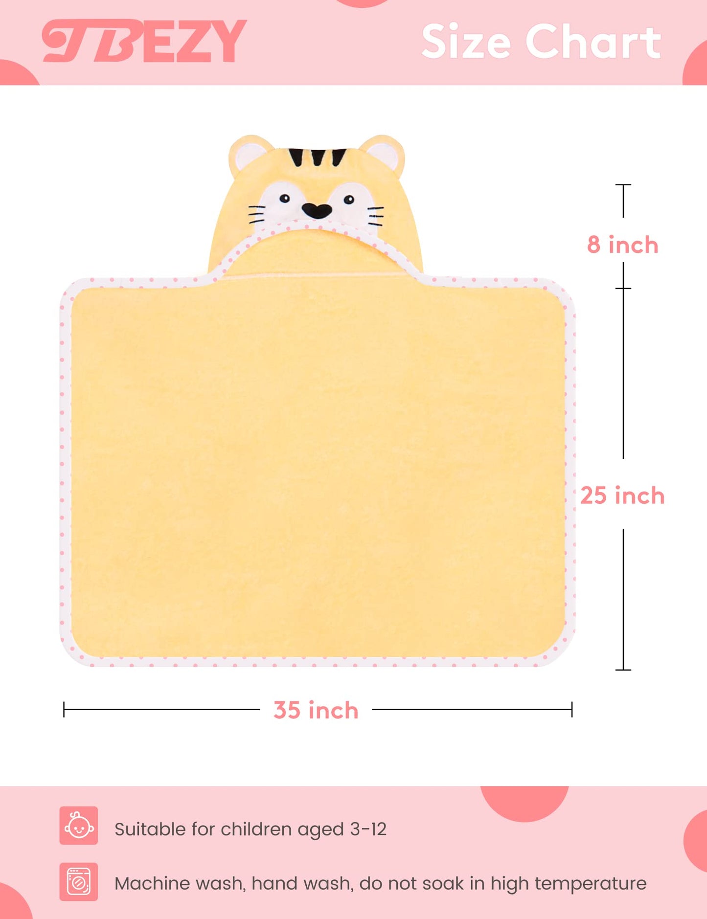 Baby Hooded Towel with Unique Animal Design Ultra Soft Thick Cotton Bath Towel for Newborn (Bunny)
