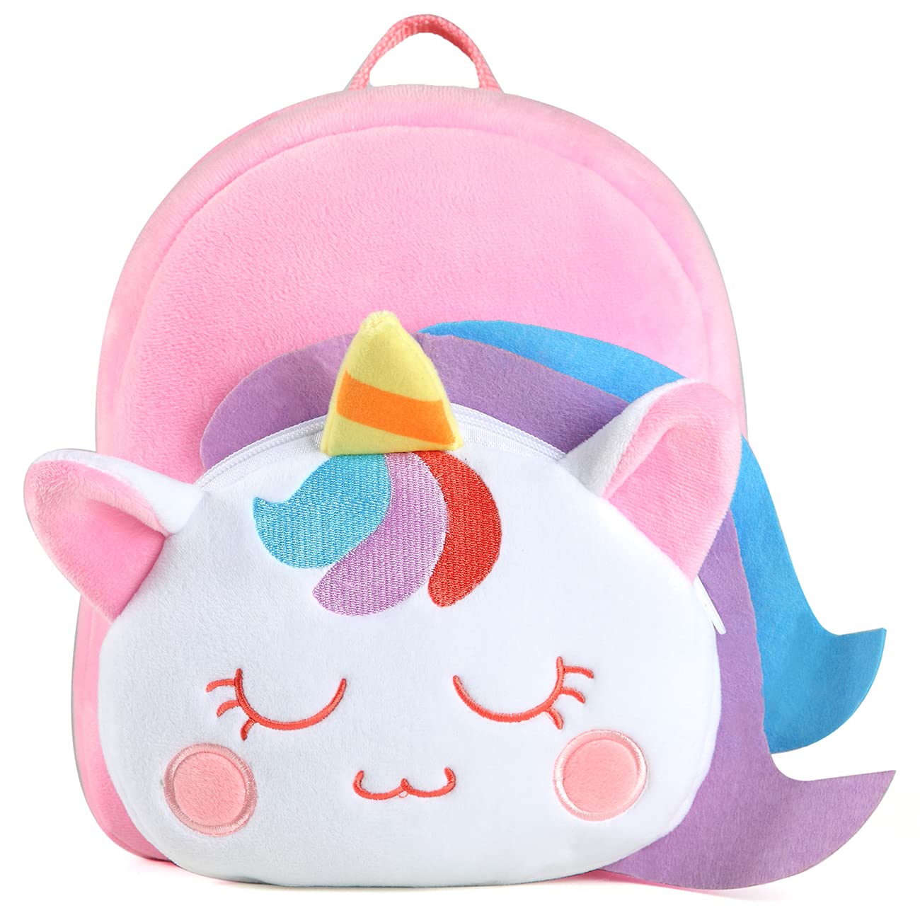 VASCHY Toddler Backpack, Baby Boys and Girls Cute Plush Animal Small Daycare Backpack for Baby Little Kids Yellow Cat