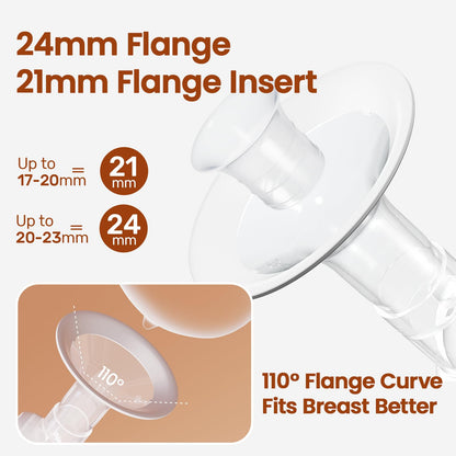 NCVI 8100 Double Electric Breast Pump Suitable for Large Nipples with 4 Modes|9 Levels, Anti-Backflow Milk Breastfeeding Pump with 24/28mm Silicone Flanges, Handheld Motor and LED Display, Ultra-Quiet