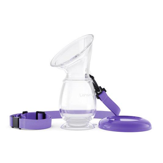 Lansinoh Manual Breast Pump, Hand Pump with Comfortable Flange for Breastfeeding Essentials, Includes Baby Bottle for Feeding, 5oz
