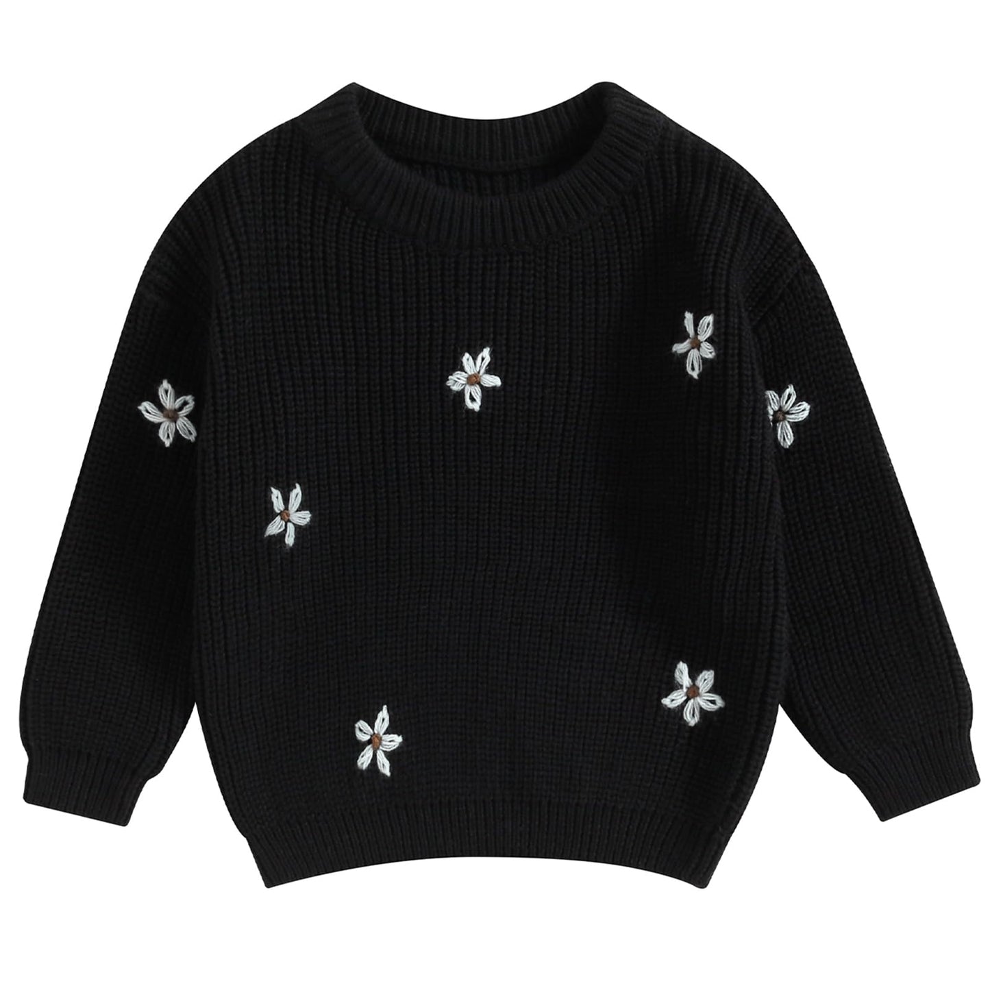Mubineo Baby Girl Winter Clothes Cute Flower Sweater Crewneck Pullover Long Sleeve Knit Newborn Infant Sweaters