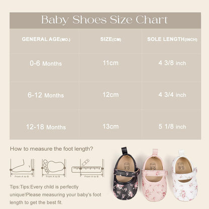 Meckior Infant Baby Girls Boys Handmade Princess Flats Toddler First Walkers Soft PU Leather Non-Slip Crib Wedding Dress Shoes