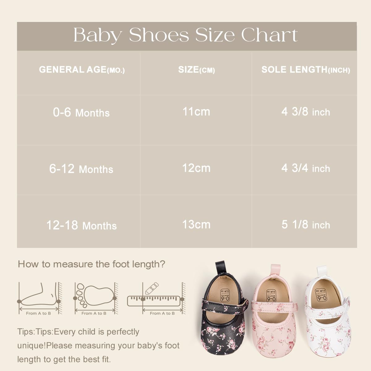 Meckior Infant Baby Girls Boys Handmade Princess Flats Toddler First Walkers Soft PU Leather Non-Slip Crib Wedding Dress Shoes