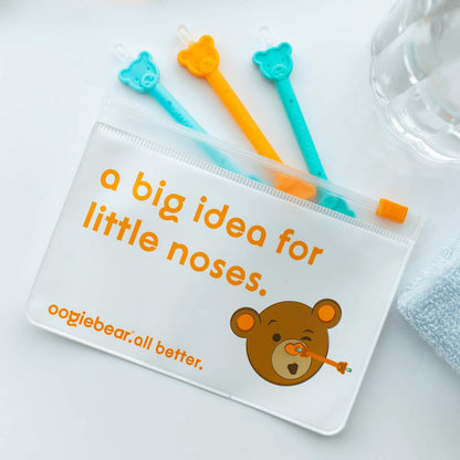 oogiebear: Baby Nose Cleaner & Ear Wax Removal Tool - Safe Booger & Earwax Removal for Newborns, Infants, Toddlers - Dual-Ended - Essential Baby Stuff, Diaper Bag Must-Have, with CASE