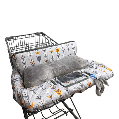 Shopping Cart Cover for Baby/Toddler 2-in-1 High Chair Cover, Easy Attach & Remove, with Cellphone Holder, Pink Strip Star