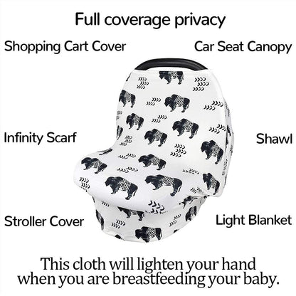 Nursing Cover Breastfeeding, Multi-use Baby CarSeat Cover Girls, Infant Stroller Car Seat Cover, Stretchy Carseat Canopy, Soft Breathable, Peony
