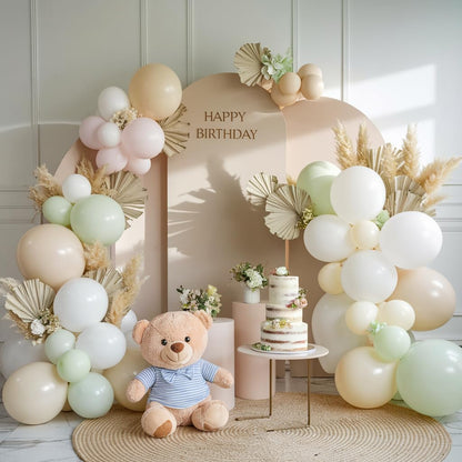 Dusty Pink Brown Balloon Arch Kit, Double Stuffed Blush Brown Cream Beige Nude Tan Pink Balloons Boho Balloon Garland Kit for Birthday Baby Shower Wedding Bridal Shower Gender Reveal Party Decoration