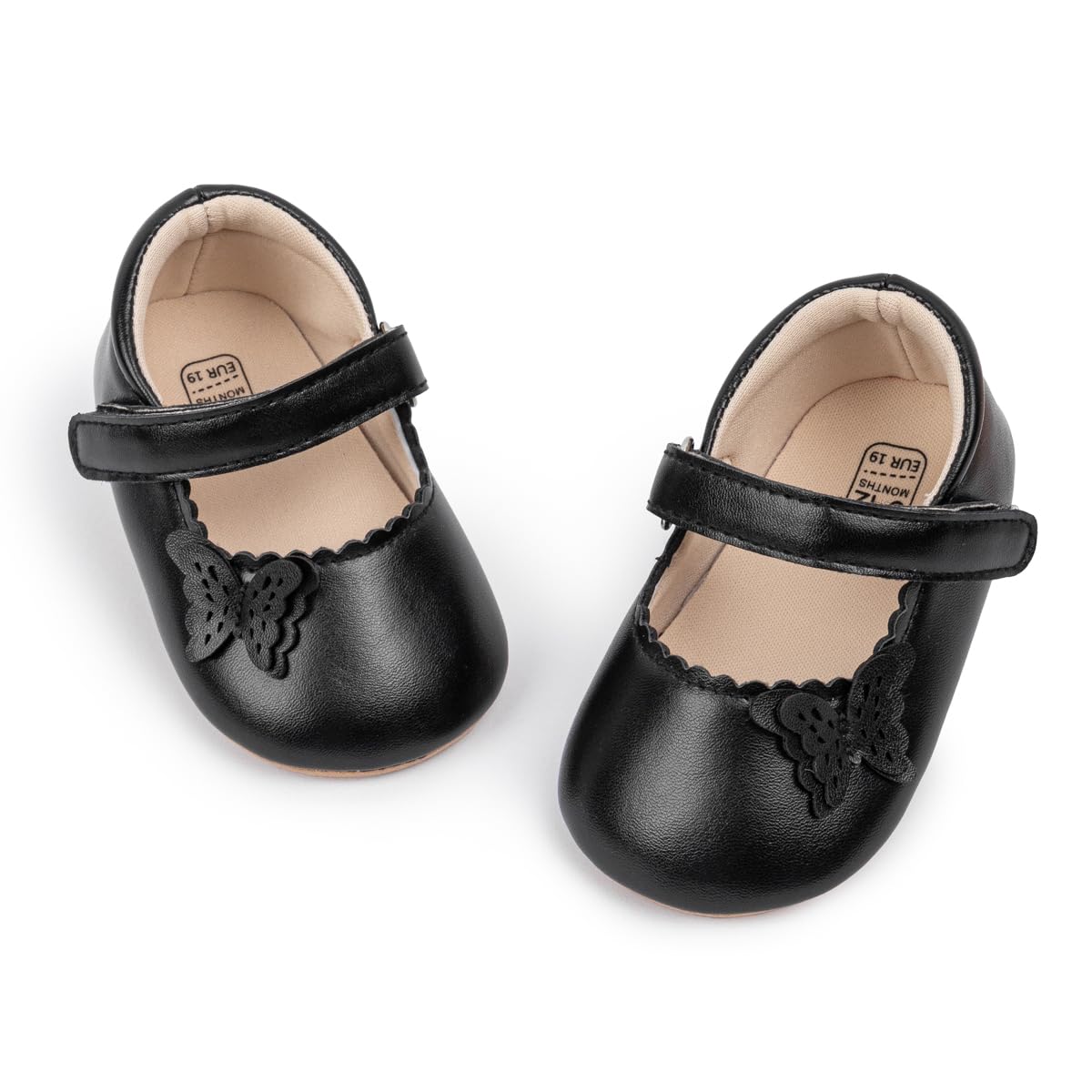 ohsofy Infant Baby Girls Mary Jane Flats Non-Slip Bowknot Princess Wedding Dress Shoes Toddler Crib Shoes