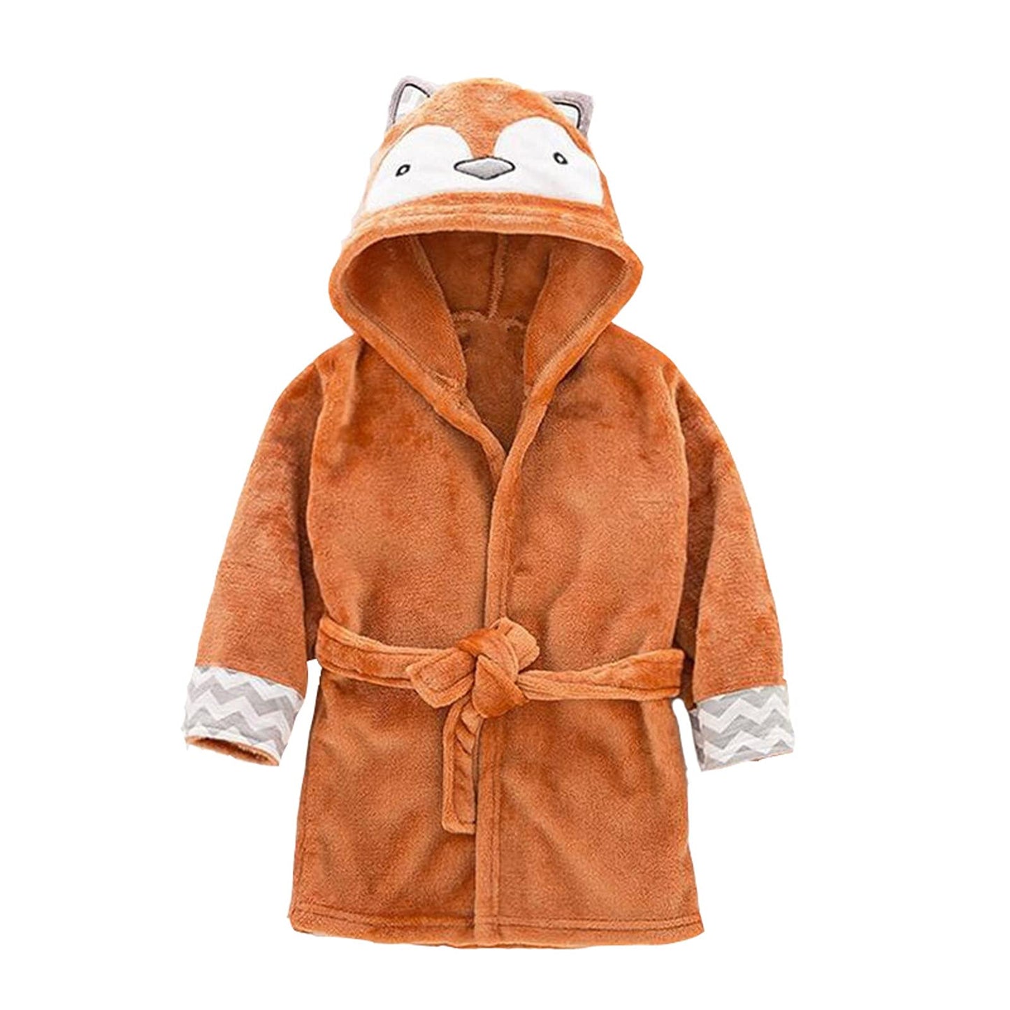 Unisex Baby Plush Bathrobe, Toddler Baby Boys Girls Cute Cartoon Animal Face Robe Flannel Hooded Fleece Bathrobe