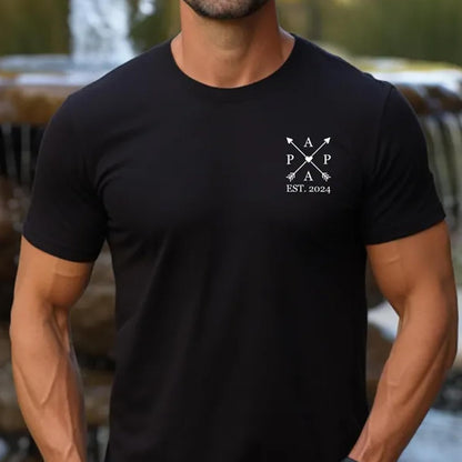 Personalized Fathers Day T-Shirt, Custom Grandpa Grandkids Name Shirt, Papa Shirts, Dad Gifts for Fathers Day and Christmas
