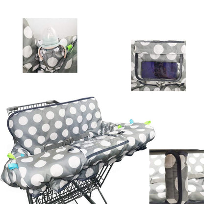 Shopping Cart Cover for Baby/Toddler 2-in-1 High Chair Cover, Easy Attach & Remove, with Cellphone Holder, Pink Strip Star