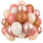 White Sand Gold Balloons Set, 12 Inch Double Stuffed Blush Beige Boho Party Balloons with Metallic Chrome Gold Neutral Cream Nude Latex Balloon for Birthday Baby Bridal Shower Wedding Party Decoration