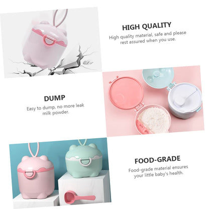 3pcs Portable Storage Tank Formula Holder Rice Flour Grid Seal Container Baby Clothes Complementary Food Container for Formula Milk Powder Formula Dispenser Packing Box