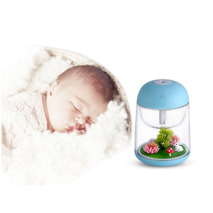 Micro Landscape Humidifier with Changing Led Light,Adjustable Mist Mode, Waterless Auto Shut-off,for Bedroom,Office,Car (pink)