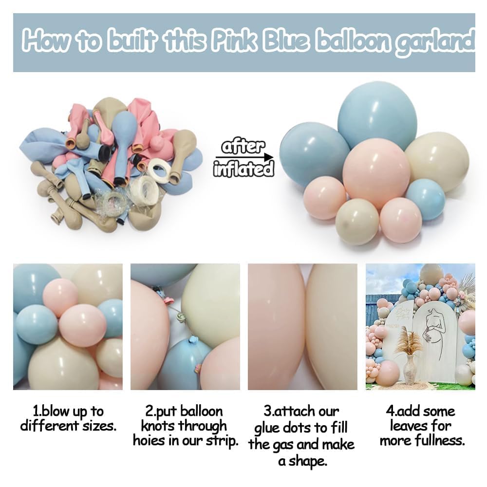 Dusty Pink Balloon Arch Kit Double Stuffed Blush Rose Nude Brown Balloon Garland 112pcs Matte Pastel Neutral Balloons for Boho Bridal Shower Baby Shower Birthday Theme Party Decoration