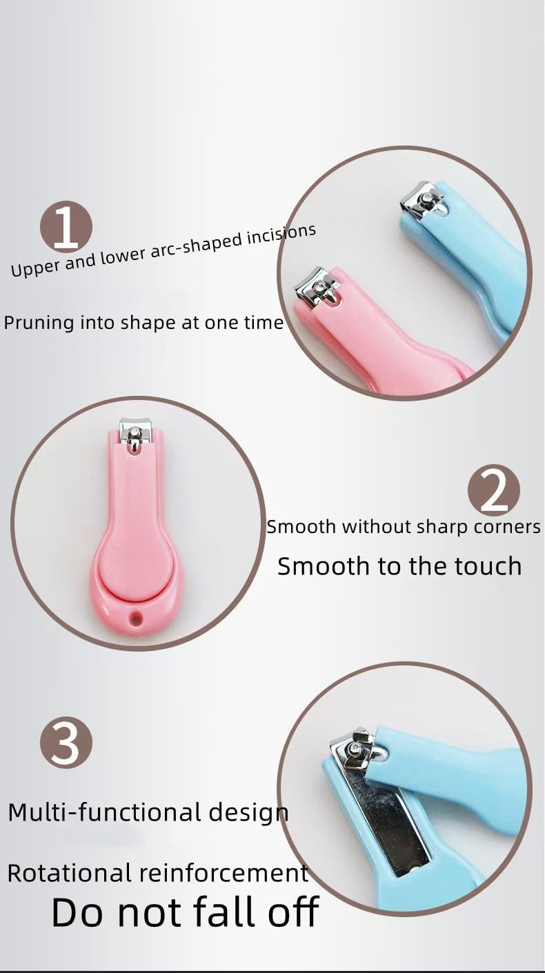 Baby Nail Clippers，2 Pack Nail Clippers，for Trimming Baby's Fingers or Toes，Blue and Pink Toddler Nail Clipper，Be Suitable for；Infant, Toddler, Kids