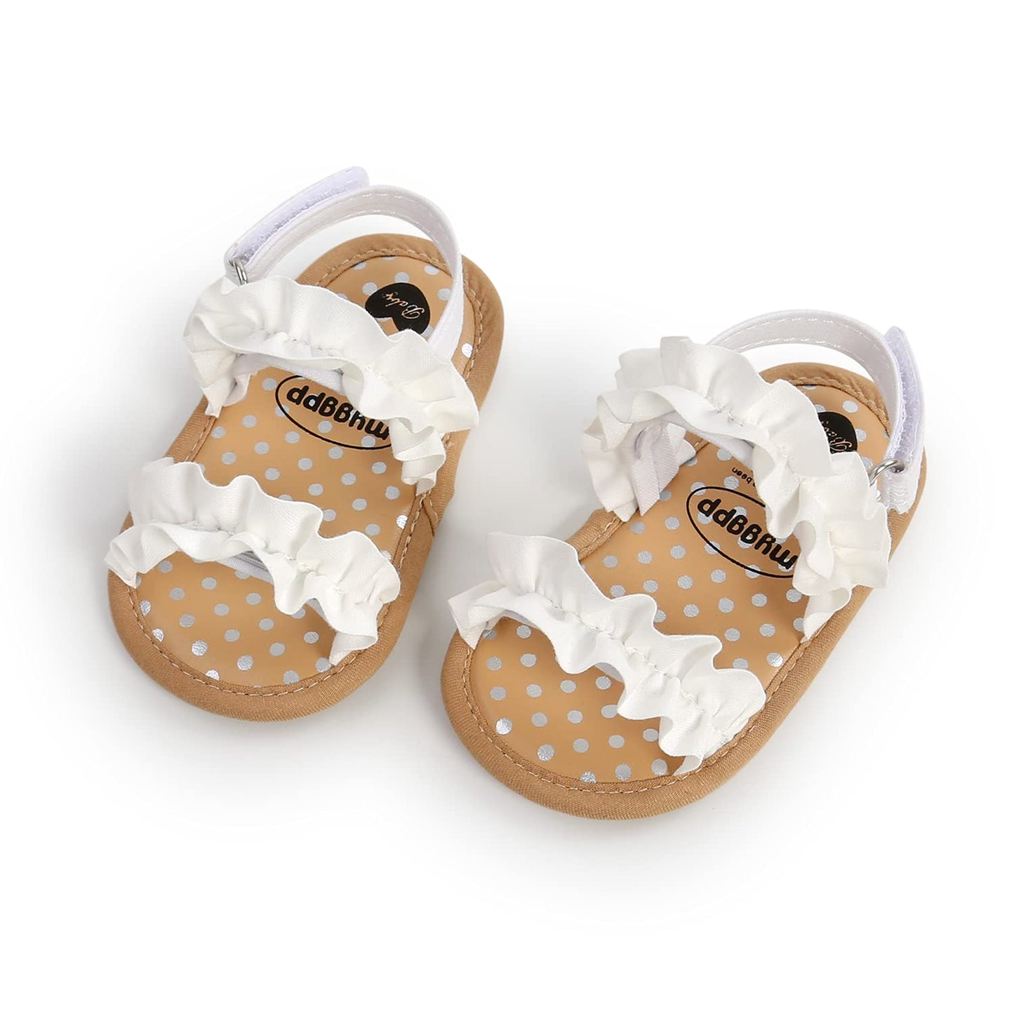 CoKate Baby Girls Sandals Ruffle Bowknot Premium Soft Sole Anti-Slip Open Toe Breathable Summer Outdoor First Walker Shoes Baby Sandals 0-3 months girls