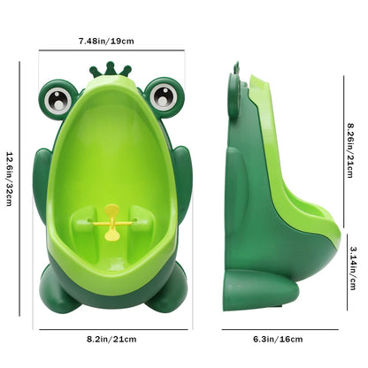 Cute Frog Potty Training Urinal for Boys with Funny Aiming Target - Coffee