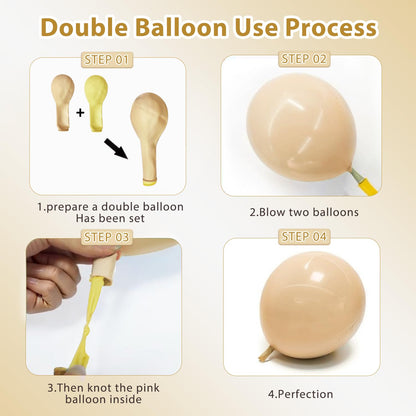 Dusty Green Nude Pink Balloons Arch Kit, Double Stuffed Pastel Balloon Arch Dark Light Green Blush Nude Cream White Sand Tan Pink Balloons for Wedding Birthday Party Woodland Baby Shower Decorations