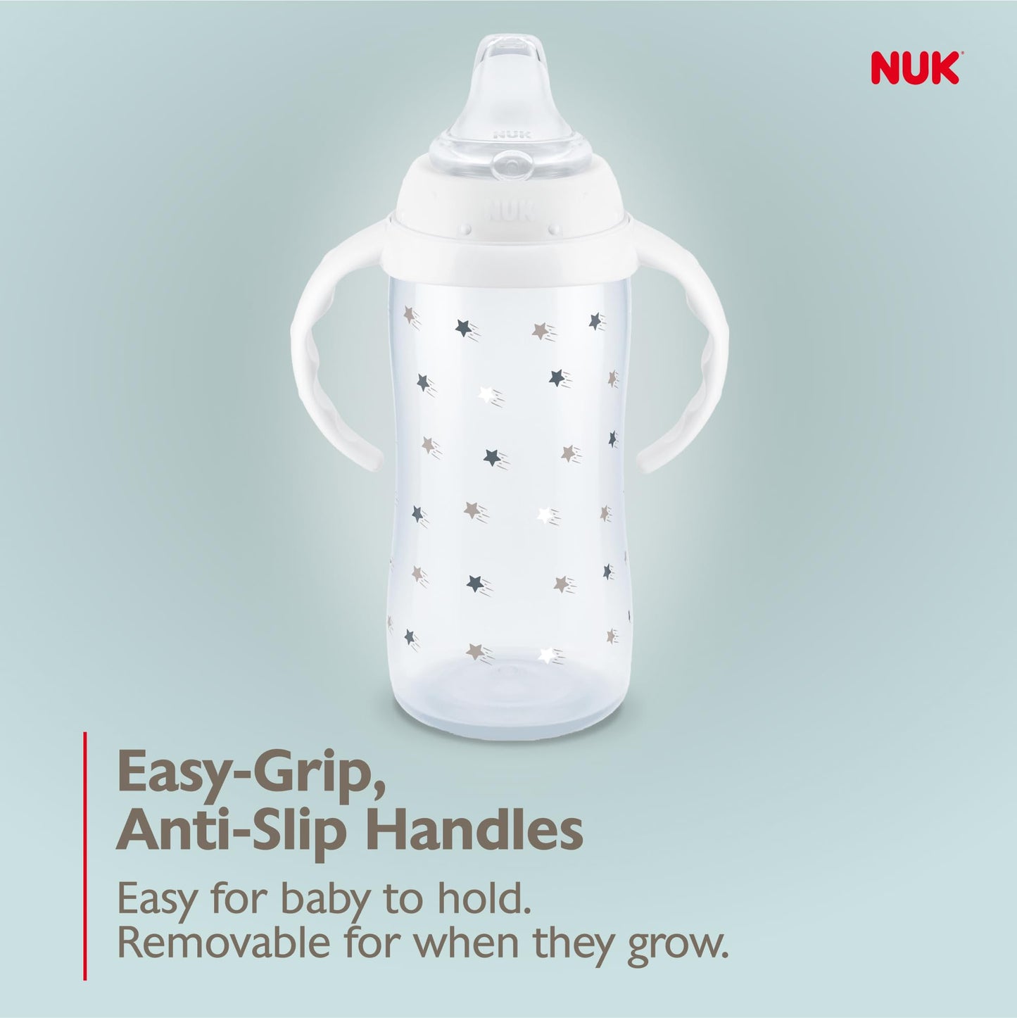 NUK Learner Cup, 10 oz, 8+ Months, 2 Count – BPA Free, Spill Proof Sippy Cup