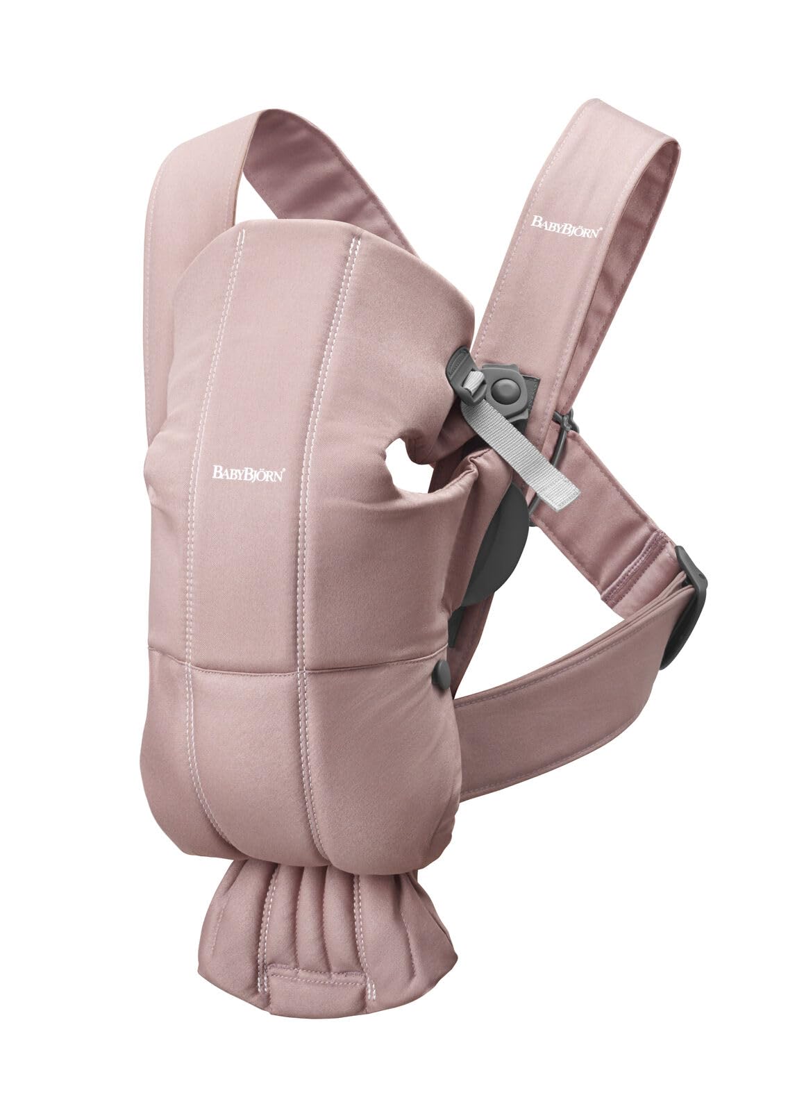BabyBjörn Baby Carrier Mini, 3D Jersey, Light Beige | Newborn Carrier (7-25 lbs), Ergonomic, Easy-to-Use