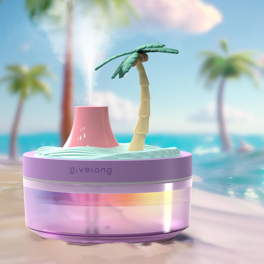 Cute Flower Mini Humidifier, 260ml Gardenia Desktop Humidifiers for Bedroom, Portable Small Cool Mist Humidification for Home, Baby Nursery, Office & Indoor Plants, USB Powered (Pink)