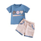 Toddler Baby Boy Baseball Outfit Short Sleeve T-shirt and Drawstring Shorts 2 Piece Baseball Clothing Sets