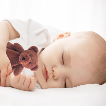 Baby Brown Teddy Bear Soft Stuffed Animal Security Blanket, Plush Bear Character Lovey Blanket, Baby Shower/Nursery Gift, Newborn Infant Toddler Snuggle Blankie for Girls Boys, 14 Inches