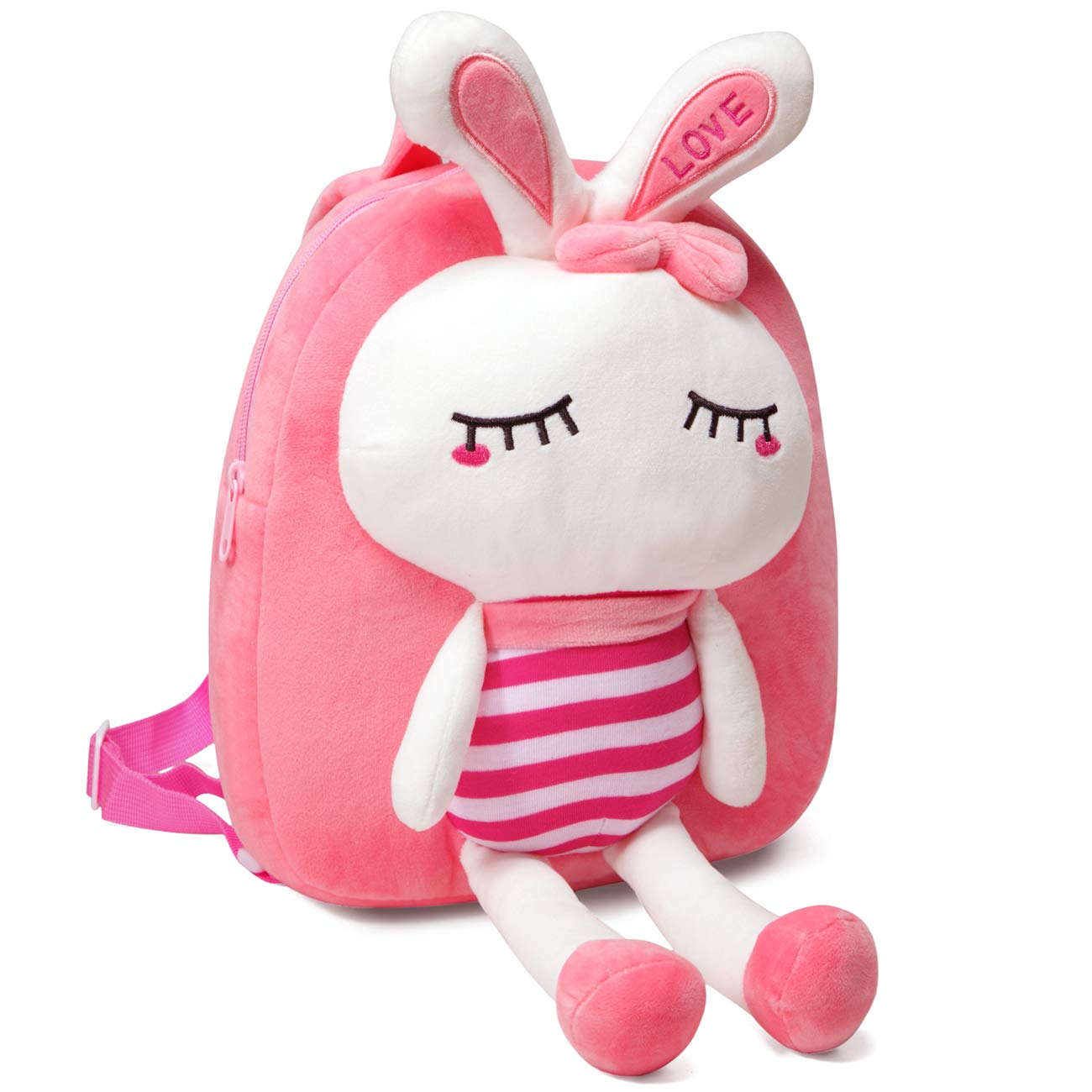 VASCHY Toddler Backpack, Baby Boys and Girls Cute Plush Animal Small Daycare Backpack for Baby Little Kids Yellow Cat