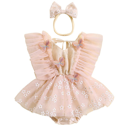 Mubineo Baby Girl Summer Clothes Lace Romper Skirt Dress Princess Outfits Sleeveless Flower Newborn Outfit