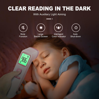 No-Touch Thermometer for Adults and Kids, Accurate Digital Baby Thermometer, FSA HSA Eligible, Fever Alarm & Silent Mode, 2 in 1 Forehead & Object Mode